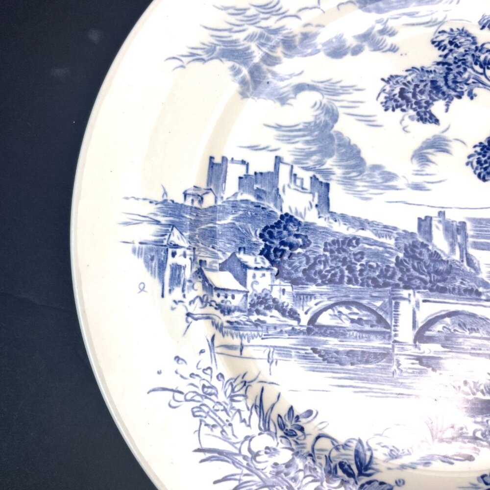 Set 6 Vintage Wedgwood & Co. Countryside Blue Transferware Dinner Plate England - Picture 4 of 9